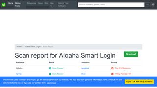 
                            12. Virus scan report for Aloaha Smart Login - standaloneinstaller.com