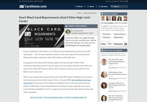 
                            5. Visa® Black Card Requirements (And 5 Other High-Limit Cards ...