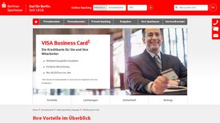 
                            13. VISA Business Card - Kreditkarte für Sie und Ihre ... - Berliner Sparkasse