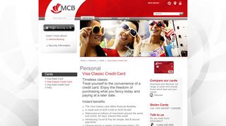 
                            12. Visa Classic Credit Card | Personal | MCB Seychelles