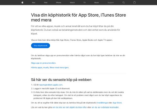 
                            2. Visa din köphistorik i App Store eller iTunes Store - Apple-support