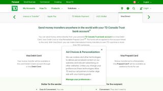 
                            9. Visa Direct: Send Money Online | TD Canada Trust