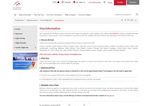 
                            8. Visa Information | Sharjah Airport