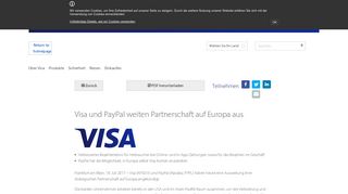
                            5. Visa und PayPal weiten Partnerschaft auf Europa aus