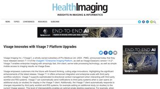 
                            10. Visage Innovates with Visage 7 Platform Upgrades - Health Imaging