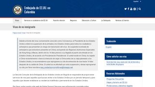 
                            1. Visas de no inmigrante | Embajada de EE.UU. en Colombia