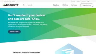 
                            3. Visibility and control for all data and devices with the Absolute Platform ...
