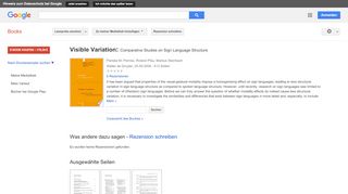 
                            11. Visible Variation: Comparative Studies on Sign Language Structure