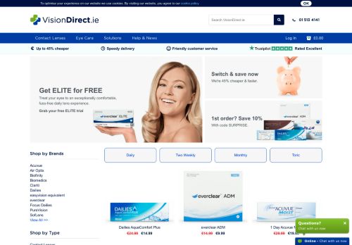 
                            2. Vision Direct Ireland: Contact Lenses Online in Ireland