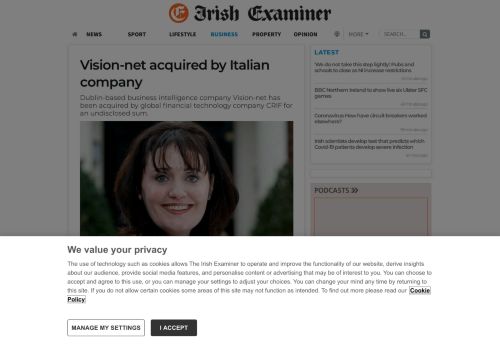 
                            7. Vision-net acquired by Italian company | Irish Examiner