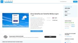 
                            6. Visit Cirrus.factorfox.net - Factorfox Nimbus Log In.