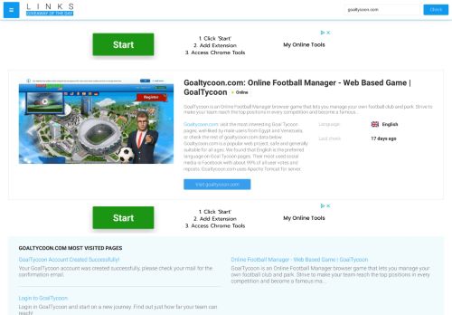
                            12. Visit Goaltycoon.com - Online Football Manager - Web Based Game ...
