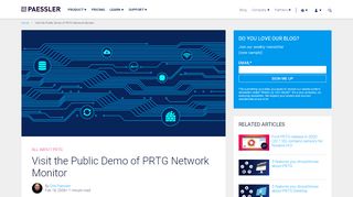 
                            4. Visit the Public Demo of PRTG Network Monitor - Paessler Blog