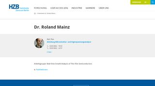 
                            12. Visitenkarte Dr. Roland Mainz - Helmholtz-Zentrum Berlin