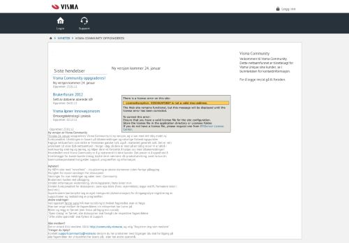 
                            5. Visma Community | Visma Community oppgraderes!