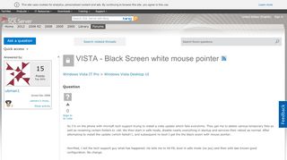 
                            1. VISTA - Black Screen white mouse pointer - Microsoft