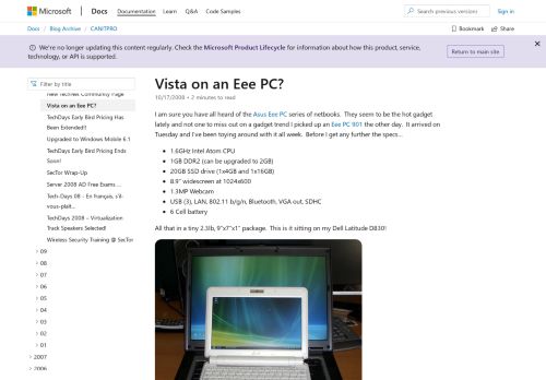 
                            11. Vista on an Eee PC? – CANITPRO - TechNet Blogs - Microsoft