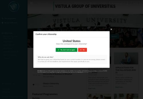 
                            1. Vistula University: Apply online!