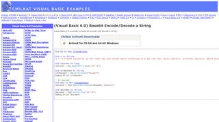 
                            3. Visual Basic 6.0 Base64 Encode/Decode a String - Chilkat Examples