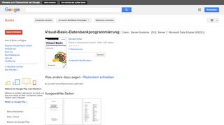
                            10. Visual-Basic-Datenbankprogrammierung: Client-, Server-Systeme ; ... - Google Books-Ergebnisseite
