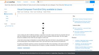 
                            13. Visual Composer Front-End Only available to Users - Stack Overflow