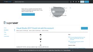 
                            13. Visual Studio 2017 Could not add the account - Super User