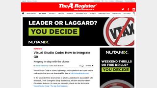 
                            3. Visual Studio Code: How to integrate Git • The Register