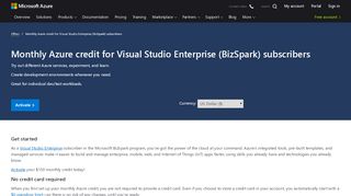 
                            1. Visual Studio Enterprise (BizSpark) Credit | Microsoft Azure