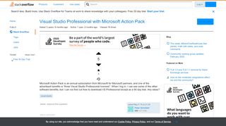 
                            6. Visual Studio Professional with Microsoft Action Pack - Stack Overflow
