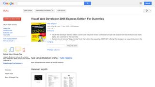 
                            10. Visual Web Developer 2005 Express Edition For Dummies - Hasil Google Books
