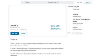 
                            8. VisualCV | LinkedIn