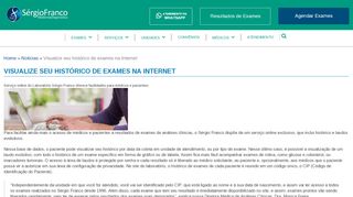 
                            4. Visualize seu histórico de exames na Internet | Sérgio Franco