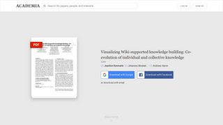 
                            10. Visualizing Wiki-supported knowledge building: Co-evolution of ...