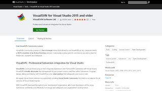 
                            11. VisualSVN for Visual Studio 2015 and older - Visual Studio Marketplace