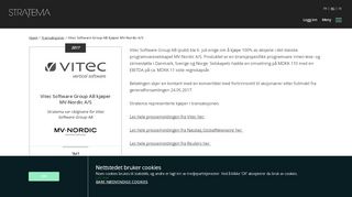 
                            13. Vitec Software Group AB kjøper MV-Nordic A/S Vitec ... - Stratema