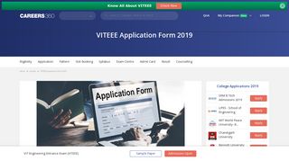 
                            2. VITEEE Application Form 2019 (Released), Registration – Apply here