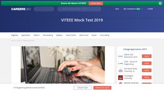 
                            3. VITEEE Mock Test 2019 – Free Practice here - Engineering