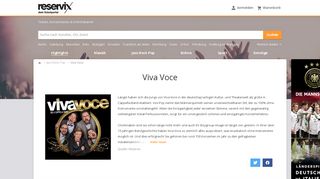 
                            2. Viva Voce Tickets - alle Termine auf einen Blick - Karten ... - Reservix