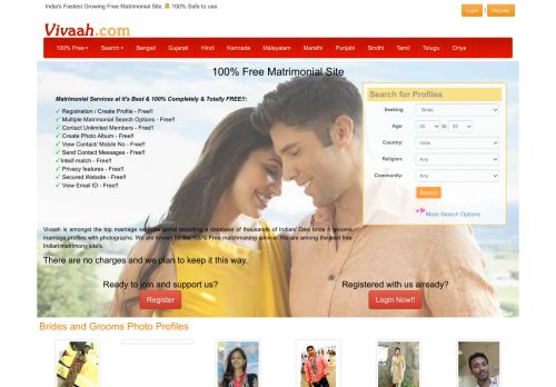 
                            3. Vivaah - Free Matrimonial Sites | Free wedding and Marriage Services ...