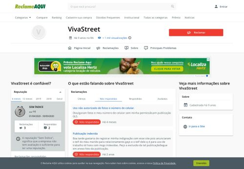 
                            7. VivaStreet - Reclame Aqui