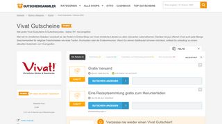 
                            6. Vivat Gutscheine → Code-Liste für Februar 2019 | Gutscheinsammler.de