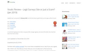 
                            6. Vivatic Review – Legit Surveys Site or Just a Scam? (Jan 2019)