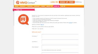 
                            6. VIVO Contact Email Marketing, Sign Up