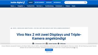 
                            13. Vivo Nex 2 mit zwei Displays und Triple-Kamera angeteasert