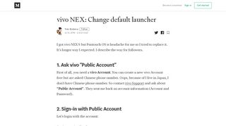 
                            9. vivo NEX: Change default launcher – Yuki Kodama – Medium