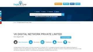 
                            11. VK DIGITAL NETWORK PRIVATE LIMITED - Company, directors and ...