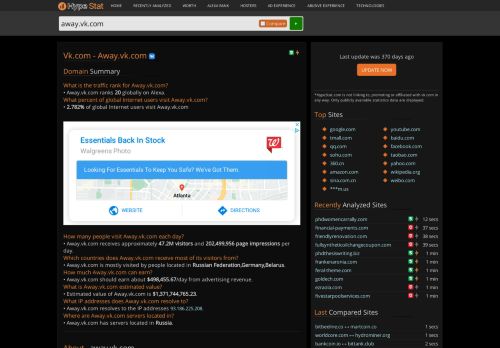 
                            7. Vk.com - Away: Login | VK - traffic statistics - HypeStat