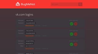
                            12. vk.com passwords - BugMeNot