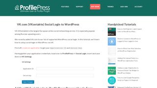 
                            10. VK.com (VKontakte) Social Login to WordPress - ProfilePress