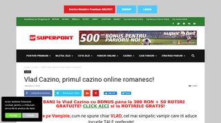 
                            11. Vlad Cazino, primul cazino online romanesc! - SuperPont